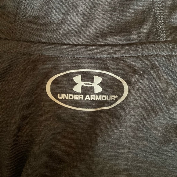 Under Armour Men’s Dark Grey Heatgear Hoodie Button Longsleeve Shirt - Picture 3 of 6